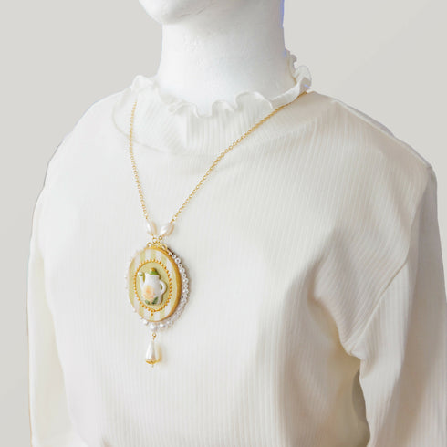 ティーポットのネックレス/緑