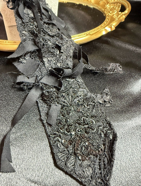 Black Black ribbon tie