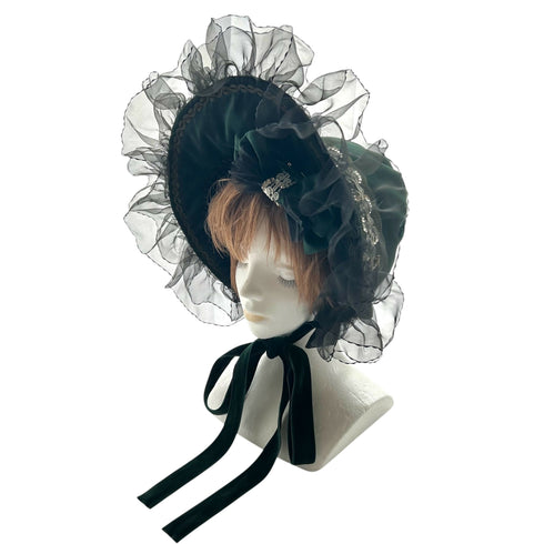 アンティークブレードのボンネット グリーン