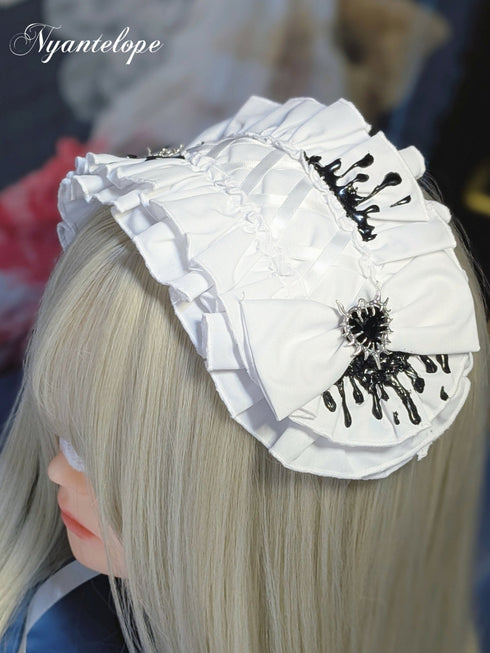 【GLM13】滴るヘッドドレス(ブラック、ホワイト) ゴスロリ ロリータ ロリィタ ハロウィン
