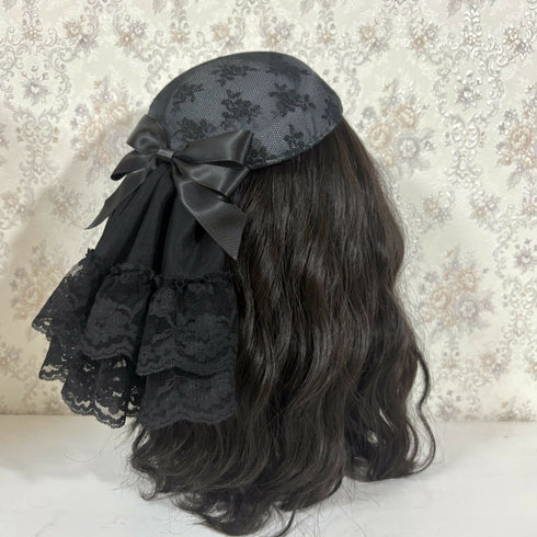 レースカクテルハット(グレー)