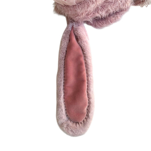 ニットのうさぎヘッドドレス くすみピンク