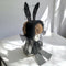 うさぎのハーフボンネット ブラック