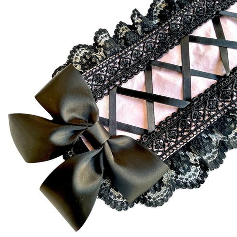 スパイラルヘッドドレス ピンク×ブラック