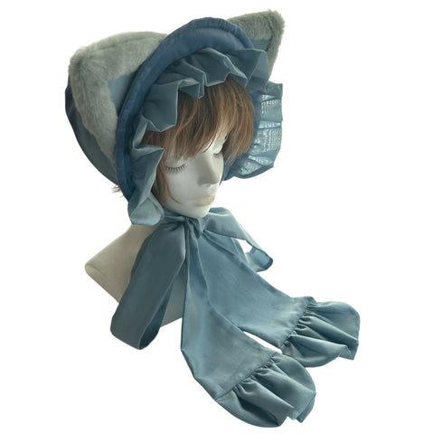 猫のボンネット 空色ブルー