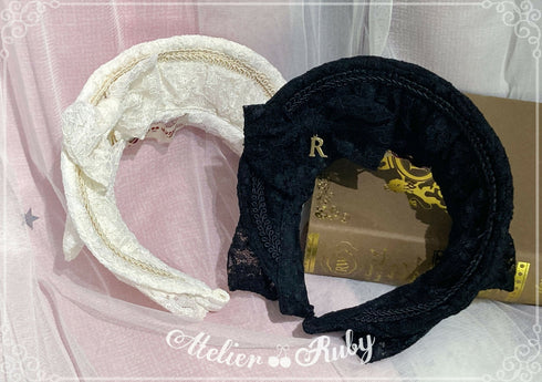 総レースボンネットカチューシャ