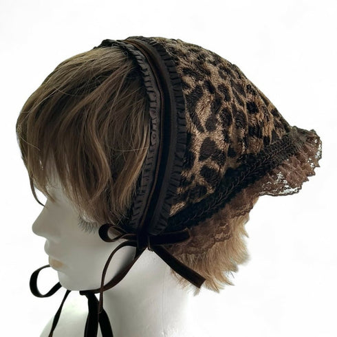 レオパード柄 バブーシュカ ブラウン系