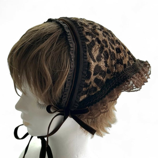 レオパード柄 バブーシュカ ブラウン系