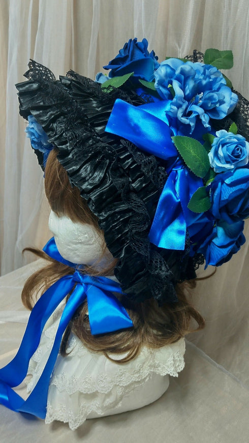 総レーススペシャルボンネット黒×青