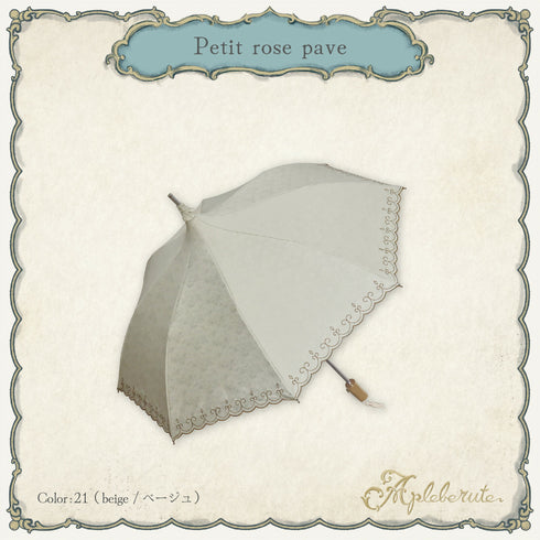 petit-rose-pave (プチ ローズ パヴェ) - パゴダ 1級遮光 折りたたみ日傘 晴雨兼用 UVカット