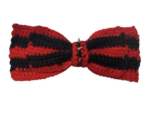 【BABY Sanctuary× s'habillerコラボ商品】血塗れの眼球赤黒ニットBIGリボンver.センタースタッズ