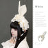 うさ耳カチューシャ うさ耳 ウサギ うさぎ アリス ヘッドドレス 髪飾り ヘアアクセサリー レース リボン ブラック ホワイト