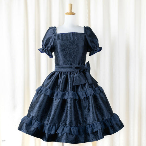 Copy of Noir Rose Jacquard Dress(ネイビー)