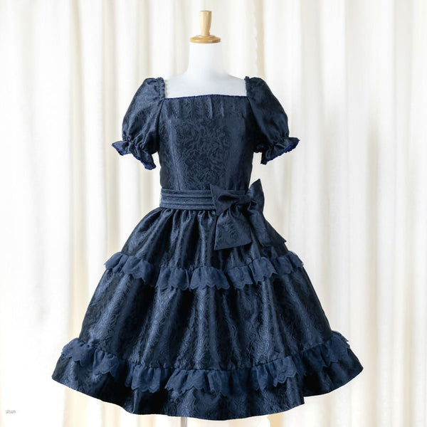 Copy of Noir Rose Jacquard Dress(ネイビー)