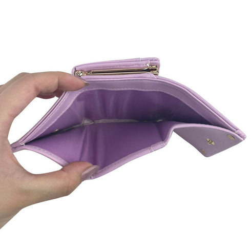 夢は叶うがま口折財布 LL-1013 【ブラック ピンク ラベンダー】