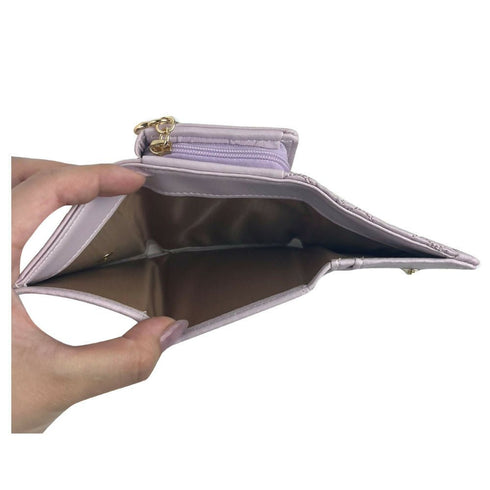 ハートを運んで折財布 LL-1012 【ブラック ベージュ ラベンダー】