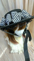 ストライプリボンフェルトハット黒
