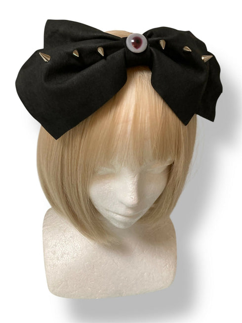 血塗れの眼球スタッズレザーBIGリボン