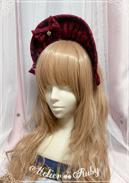 総レースボンネットカチューシャ