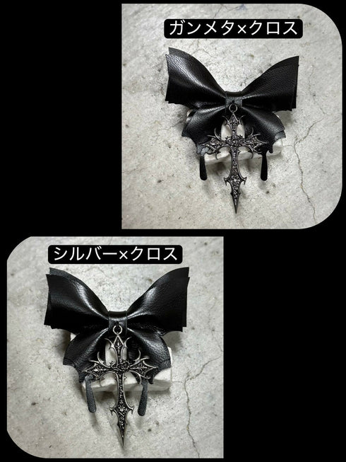 コウモリ蝶々リボンクリップ