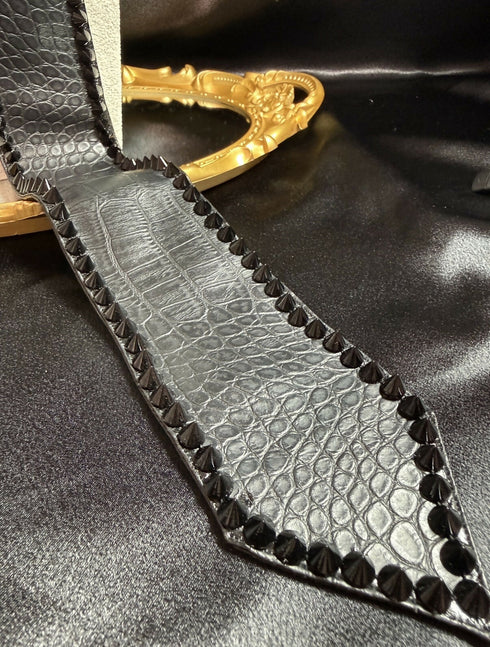 Leather punk tie