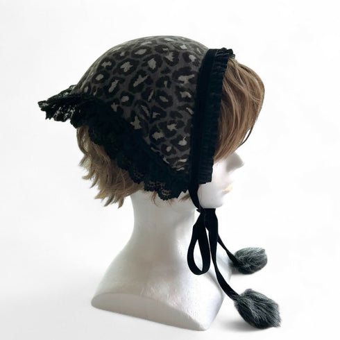 レオパード柄 バブーシュカ グレー系