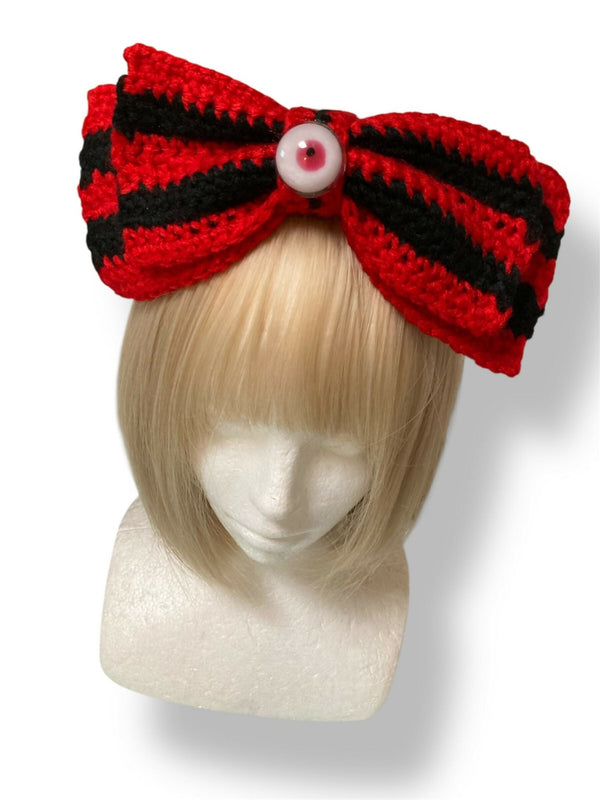 【BABY Sanctuary× s'habillerコラボ商品】血塗れの眼球赤黒ニットBIGリボンver.目玉