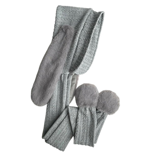 ニットのうさぎヘッドドレス ライトグレー