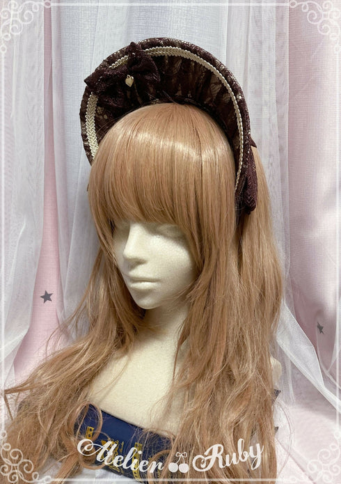 総レースボンネットカチューシャ