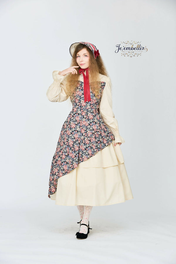 ノーブルレディロングペプラムワンピース