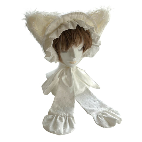 猫のボンネット オフホワイト