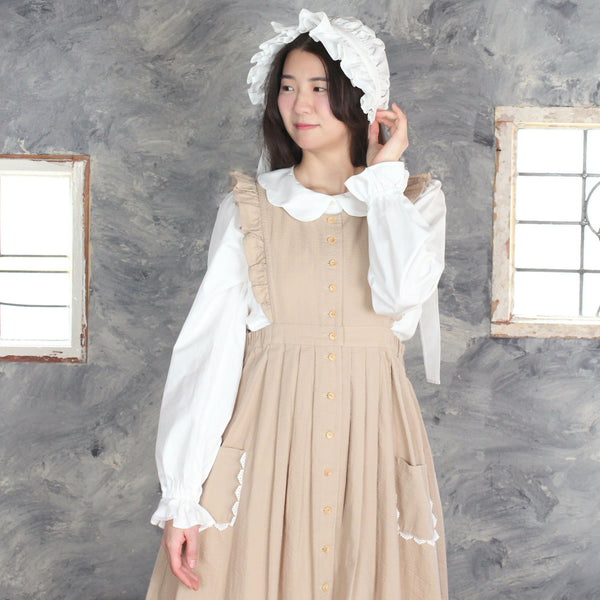 後リボンフルボンネットGoth editionホワイト