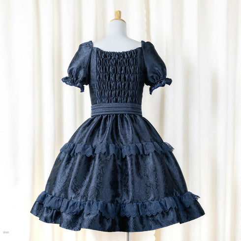Copy of Noir Rose Jacquard Dress(ネイビー)