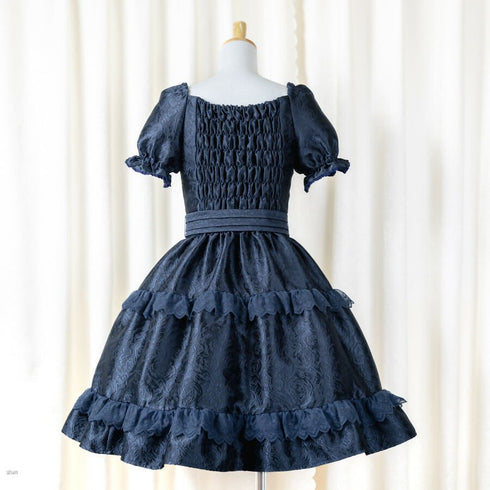 Copy of Noir Rose Jacquard Dress(ネイビー)