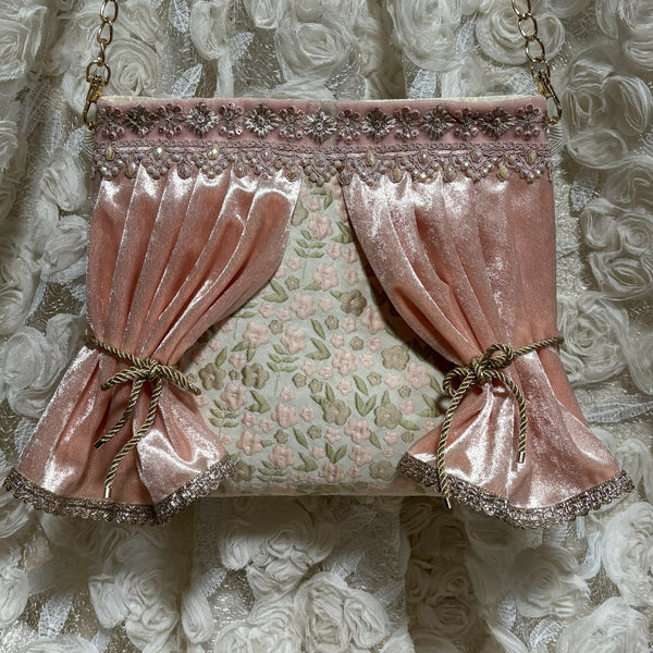 劇場ショルダーバッグ(花柄ピンク)