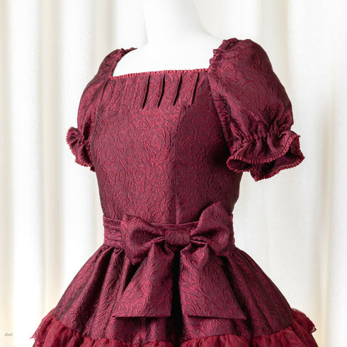 Noir Rose Jacquard Dress(ボルドー)