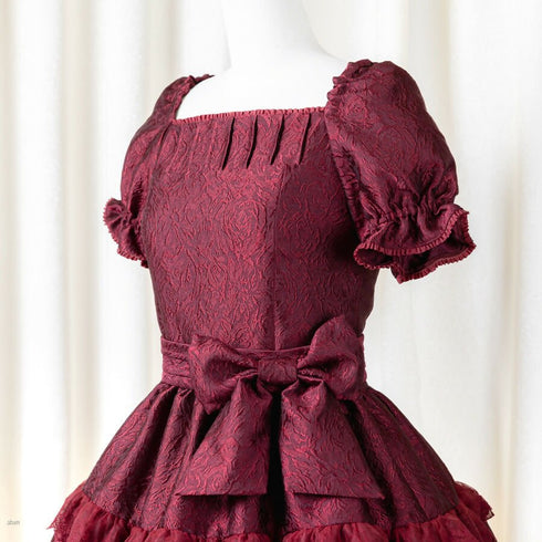 Noir Rose Jacquard Dress(ボルドー)