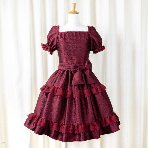 Noir Rose Jacquard Dress(ボルドー)