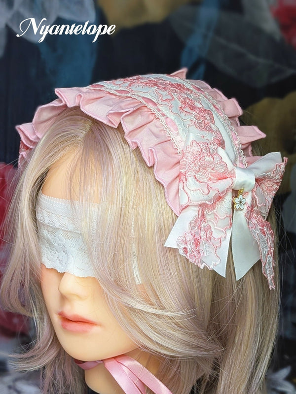 【GLM14】桜レースのヘッドドレス ロリータ ロリィタ 甘ロリ リボンクリップ