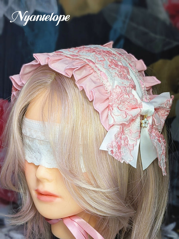 【GLM14】桜レースのヘッドドレス ロリータ ロリィタ 甘ロリ リボンクリップ
