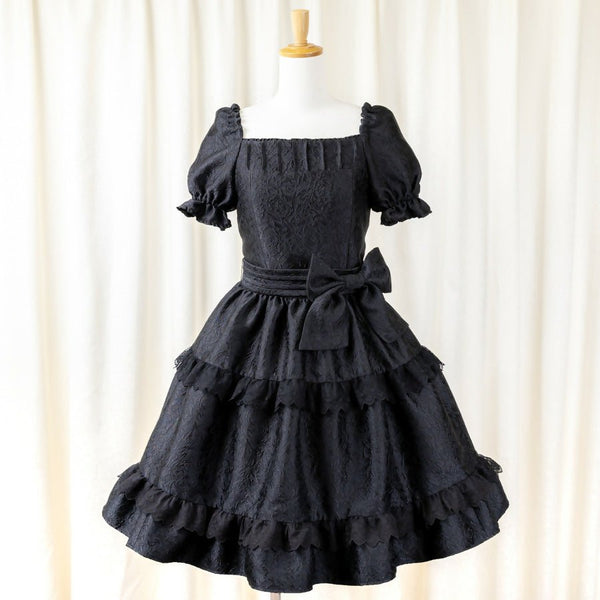 Noir Rose Jacquard Dress(Blk)