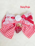 うさみみ真っ赤なギンガムリボンツインテヘアクリップ