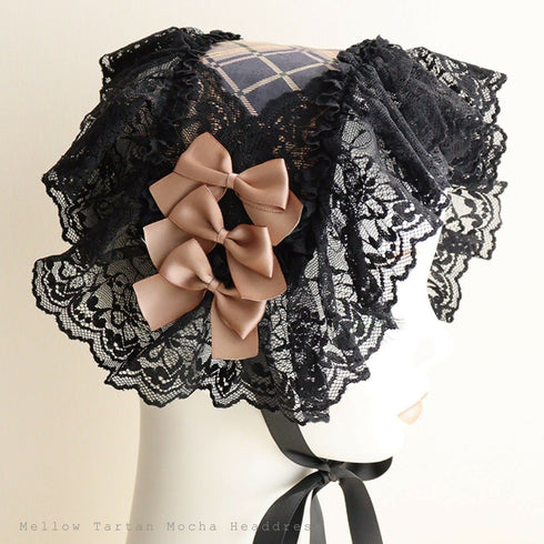 夢幻の琥珀薔薇タータンヘッドドレス