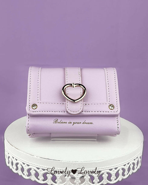 夢は叶うがま口折財布 LL-1013 【ブラック ピンク ラベンダー】