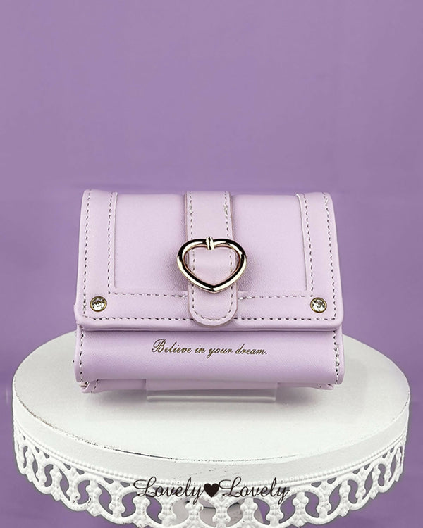 Dreams Come True Clasp Fold Wallet LL-1013 【Black Pink Lavender】