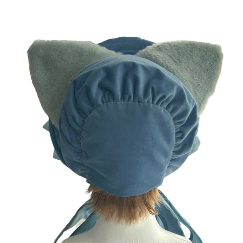 猫のボンネット 空色ブルー