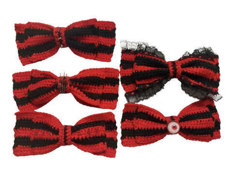 【BABY Sanctuary× s'habillerコラボ商品】血塗れの眼球赤黒ニットBIGリボンver.センタースタッズ