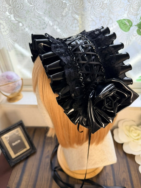 エナメル薔薇 ヘッドドレス