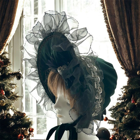 アンティークブレードのボンネット グリーン