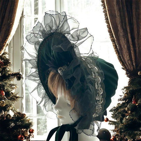 アンティークブレードのボンネット グリーン